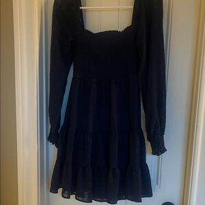 Navy Long Sleeve Mini Dress